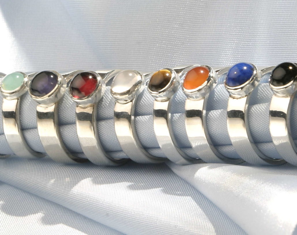 Rosegold multi edelsteen ring | sterling zilver
