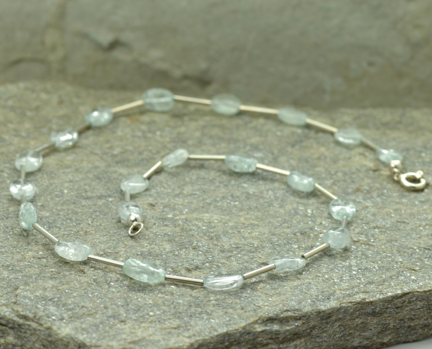 ketting Basic LYAM aquamarijn zilver
