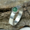 Ring Aventurijn en zilver Basic vormgegeven ontwerp groene edelsteen handgemaakte ringen LYAM edelsmeden edelsmid