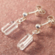 Oorhangers bergkristal en zilver, heldere edelsteen, bergkristallen, zilver, zilveren oorbellen oorhangers handgemaakt