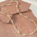 Ketting citrien en zilver: basic ontwerp handgemaakt
