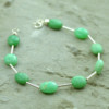 Armband chrysopraas en zilver, Basic model, groene edelsteen, vernieuwing, handgemaakt