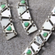 Unieke armband chrysopraas en zilver, handgemaakt edelsmid