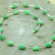 Ketting Chrysopraas en zilver: basic model, groene edelsteen van vernieuwing, handgemaakt