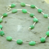 Ketting Chrysopraas en zilver: basic model, groene edelsteen van vernieuwing, handgemaakt