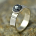 Ring hematiet en zilver