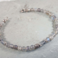 Armband labradoriet en zilver handgemaakt