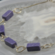 Ketting Lepidoliet en zilver: lila edelsteen, zeldzaam, gecomibineerd met zilver. Handgemaakt en uniek unicum LYAM edelsmeden edelsmid