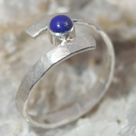 zilveren ring Curl Lapis lazuli