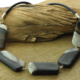 Ketting Onyx, zilver, rubber, handgemaakt sieraad