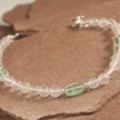 Armband Rozekwarts en zilver, roze edelsteen, rozenkwarts, rosekwarts, handgemaakt