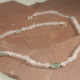 Ketting Rozekwarts en zilver, fluoriet, groene fluoriet, rozenkwarts, rosekwarts, kettingen, snoeren, zilveren, handgemaakt