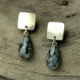 Oorhangers Obsidiaan, design oorbellen, oorstekers, zilver, sneeuwvlokobsidiaan, zwarte edelsteen, druppelvorm, handgemaakt door LYAM edelsmeden edelsmid