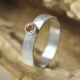 Zilveren ring mandarijngranaat oranje granaat handgemaakte ring edelsmid edelsmeden gehamerd