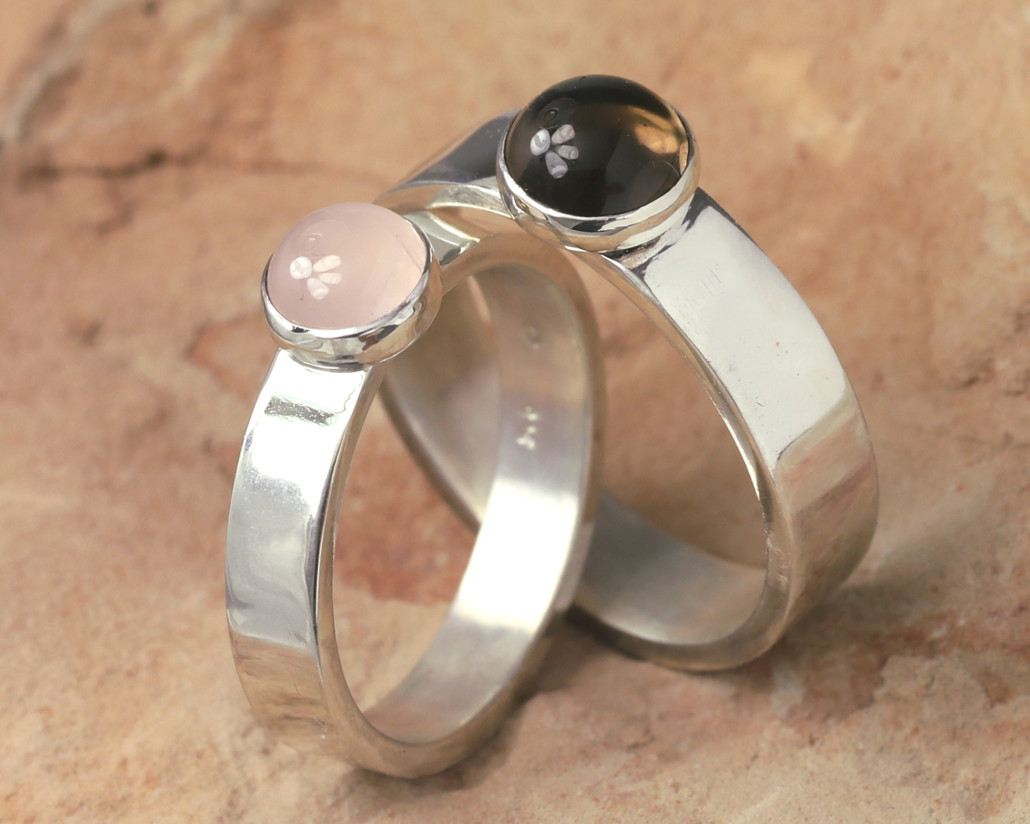 LYAM Basic ringen Rookkwarts en Rozekwarts LYAM Basic ringen Rookkwarts en Rozekwarts, Basic ringen van LYAM edelsmeden, zilveren ringen met edelsteen