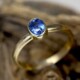 Gouden ring True Two met blauwe saffier, trouwring, relatiering, verlovingsring, aanzoeksring, aanzoekring, relatiering, handgemaakt, uniek, klassieke ring